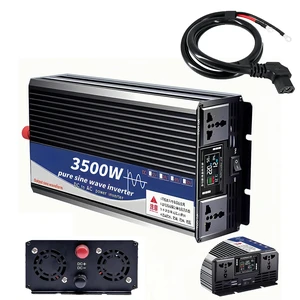 3500W Power Inverter 72V DC to 110V AC Converter with LED Display Dual AC Outlets Dual Fans Radiating for RV, Camp, Boat and Home Emergency Portable Pure Sine Wave Inverter (Smart Screen, 3500W 72V) 3500W Power Inverter 72V DC to 110V AC Converter with LED Display Dual AC Outlets Dual Fans Radiating for RV, Camp, Boat and Home Emergency Portable Pure Sine Wave Inverter (Smart Screen, 3500W 72V)