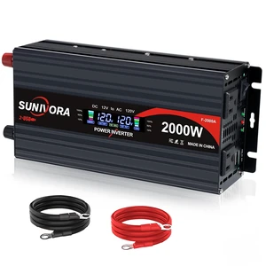 2000 Watt Power Inverter 12V DC to 110V/120V AC Converter 4000W Peak with LCD Display, 3 AC Outlets & 2 USB Ports Power Inverters for Vehicles Car Truck Boat RV Camping Solar System EPS 2000 Watt Power Inverter 12V DC to 110V/120V AC Converter 4000W Peak with LCD Display, 3 AC Outlets & 2 USB Ports Power Inverters for Vehicles Car Truck Boat RV Camping Solar System EPS