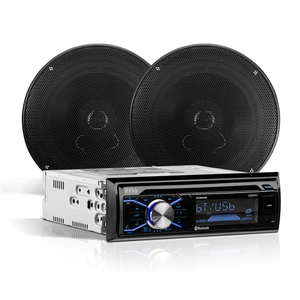 656BCK Car Stereo Package - Single Din, Bluetooth, CD MP3 USB AM FM Radio, 6.5 Inch 2 Way Full Range Speakers, Black 656BCK Car Stereo Package - Single Din, Bluetooth, CD MP3 USB AM FM Radio, 6.5 Inch 2 Way Full Range Speakers, Black