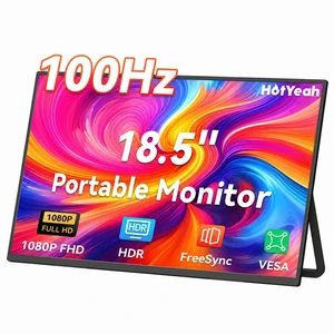 Portable Monitor, 18.5" 1080P 100Hz 125% sRGB Laptop Monitor USB-C HDMI External Computer Display HDR FreeSync w/Kickstand & Speaker, 2nd Screen for Laptop PC Mac Phone Tablet Switch PS5 Xbox Portable Monitor, 18.5" 1080P 100Hz 125% sRGB Laptop Monitor USB-C HDMI External Computer Display HDR FreeSync w/Kickstand & Speaker, 2nd Screen for Laptop PC Mac Phone Tablet Switch PS5 Xbox
