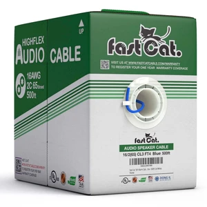 Speaker Wire 16 Guage 2C, UL Listed & CMR/CL3R-FT4 Rated - Speaker Cable w/PVC Jacket, 100% Oxygen-Free Pure Bare Copper - (65) HighFlex 16 Guage Wire - in-Wall Use-500ft Bulk Cable, Blue Speaker Wire 16 Guage 2C, UL Listed & CMR/CL3R-FT4 Rated - Speaker Cable w/PVC Jacket, 100% Oxygen-Free Pure Bare Copper - (65) HighFlex 16 Guage Wire - in-Wall Use-500ft Bulk Cable, Blue