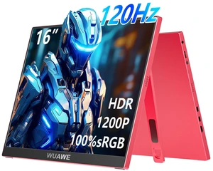 16 inch Portable Laptop Monitor, 100% sRGB Portable Gaming Monitor with Built-in Stand, HDR and Freensync, External USB C Monitor for Laptop, PC, Phone, Switch and PS5(Red) 16 inch Portable Laptop Monitor, 100% sRGB Portable Gaming Monitor with Built-in Stand, HDR and Freensync, External USB C Monitor for Laptop, PC, Phone, Switch and PS5(Red)