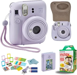 Instant Mini 12 Camera + Accessory Bundle & Compatible Custom Case + Fuji Instant (20 Shots) Designer Mini Photo Album (60 Pockets) (Lilac Purple) Instant Mini 12 Camera + Accessory Bundle & Compatible Custom Case + Fuji Instant (20 Shots) Designer Mini Photo Album (60 Pockets) (Lilac Purple)