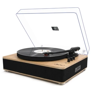 Vinyl Record Player 3-Speed Belt-Drive Turntable with Stereo Speakers and USB Play&Recording (Light Wood) Vinyl Record Player 3-Speed Belt-Drive Turntable with Stereo Speakers and USB Play&Recording (Light Wood)