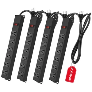4Pack Metal Wall Mount Power Strip, Mountable Power Outlet with 6 AC Outlets, Aluminum Alloy Mount Power Socket with Switch, 10 FT SJT 3/C 14AWG Power Cord, 15A 125V 1875W (6AC) 4Pack Metal Wall Mount Power Strip, Mountable Power Outlet with 6 AC Outlets, Aluminum Alloy Mount Power Socket with Switch, 10 FT SJT 3/C 14AWG Power Cord, 15A 125V 1875W (6AC)