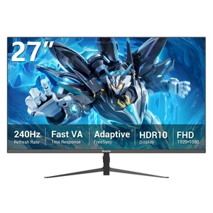 27 Inch Gaming Monitor, 240Hz Refresh Rate, FHD 1920x1080, Fast 1ms Response Time, Metal Stand, VESA 100x100, for Esports, FPS, and Competitive Gamers 27 Inch Gaming Monitor, 240Hz Refresh Rate, FHD 1920x1080, Fast 1ms Response Time, Metal Stand, VESA 100x100, for Esports, FPS, and Competitive Gamers