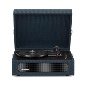 CR8017B-NY Voyager Vintage Portable Vinyl Record Player Turntable with Bluetooth in/Out and Built-in Speakers, Navy CR8017B-NY Voyager Vintage Portable Vinyl Record Player Turntable with Bluetooth in/Out and Built-in Speakers, Navy