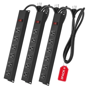 3Pack Metal Wall Mount Power Strip, Mountable Power Outlet with 6 AC Outlets, Aluminum Alloy Mount Power Socket with Switch, 6 FT SJT 3/C 14AWG Power Cord, 15A 125V 1875W (6AC) 3Pack Metal Wall Mount Power Strip, Mountable Power Outlet with 6 AC Outlets, Aluminum Alloy Mount Power Socket with Switch, 6 FT SJT 3/C 14AWG Power Cord, 15A 125V 1875W (6AC)