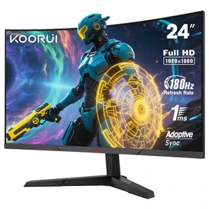 24 Inch Curved Gaming Monitor 180Hz 1ms,FHD 1080p 1500R Curved Display with Adaptive Sync,99% sRGB,HDR10,Eye Care,VESA Compatible,HDMI2.0X2 &DP1.2,Tilt Adjustable,Black 24 Inch Curved Gaming Monitor 180Hz 1ms,FHD 1080p 1500R Curved Display with Adaptive Sync,99% sRGB,HDR10,Eye Care,VESA Compatible,HDMI2.0X2 &DP1.2,Tilt Adjustable,Black