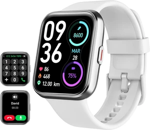 Smart Watch for Women Android & iPhone, Alexa Built-in, 1.8" Touch Screen Fitness Tracker with Answer/Make Calls, IP68 Waterproof Heart Rate/Sleep/SpO2 Monitor, Pedometer, 100+ Sport Modes, White Smart Watch for Women Android & iPhone, Alexa Built-in, 1.8" Touch Screen Fitness Tracker with Answer/Make Calls, IP68 Waterproof Heart Rate/Sleep/SpO2 Monitor, Pedometer, 100+ Sport Modes, White