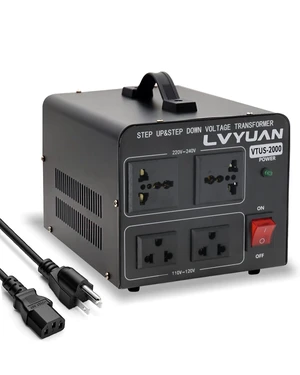 Voltage Transformer Converter 2000 Watt Step Up/Down Convert from 110-120 Volt to 220-240 Volt and from 220-240 Volt to 110-120 Volt with 2 US outlets, 2 Universal outlets Voltage Transformer Converter 2000 Watt Step Up/Down Convert from 110-120 Volt to 220-240 Volt and from 220-240 Volt to 110-120 Volt with 2 US outlets, 2 Universal outlets