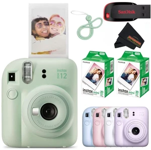 Instax Mini 12 Instant Camera Mint Green with Sandisk 32 GB USB Flash Drive + 40 Sheets Instax Mini Film and Sunshine Photo Microfiber Cleaning Cloth Bundle Instax Mini 12 Instant Camera Mint Green with Sandisk 32 GB USB Flash Drive + 40 Sheets Instax Mini Film and Sunshine Photo Microfiber Cleaning Cloth Bundle