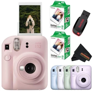Instax Mini 12 Instant Camera Blossom Pink with Sandisk 32 GB USB Flash Drive + 40 Sheets Instax Mini Film Bundle, Sunshine Photo Microfiber Cleaning Cloth Included Instax Mini 12 Instant Camera Blossom Pink with Sandisk 32 GB USB Flash Drive + 40 Sheets Instax Mini Film Bundle, Sunshine Photo Microfiber Cleaning Cloth Included