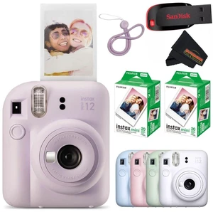 Instax Mini 12 Instant Camera Lilac Purple with Sandisk 32 GB USB Flash Drive + 40 Sheets Instax Mini Film Bundle, Sunshine Photo Microfiber Cleaning Cloth Included Instax Mini 12 Instant Camera Lilac Purple with Sandisk 32 GB USB Flash Drive + 40 Sheets Instax Mini Film Bundle, Sunshine Photo Microfiber Cleaning Cloth Included