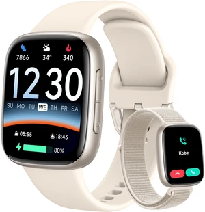 Smart Watch, 1.85" AMOLED Fitness Tracker with Bluetooth Call, Heart Rate/Sleep/SPO Monitor, 100+ Sports Modes, 3ATM Waterproof Smartwatch for Android/iPhone/Samsung, Includes 2 Bands Smart Watch, 1.85" AMOLED Fitness Tracker with Bluetooth Call, Heart Rate/Sleep/SPO Monitor, 100+ Sports Modes, 3ATM Waterproof Smartwatch for Android/iPhone/Samsung, Includes 2 Bands