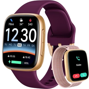 Smart Watch for Women, 1.85" AMOLED Fitness Tracker with Bluetooth Call, Heart Rate/Sleep/SPO Monitor, 100+ Sports Modes, 3ATM Waterproof Smartwatch for Android/iPhone, Includes 2 Bands Smart Watch for Women, 1.85" AMOLED Fitness Tracker with Bluetooth Call, Heart Rate/Sleep/SPO Monitor, 100+ Sports Modes, 3ATM Waterproof Smartwatch for Android/iPhone, Includes 2 Bands