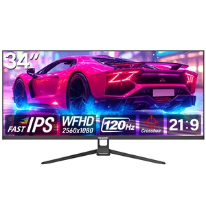 Gaming Monitor 34 inch IPS 120Hz, Ultrawide PC Screen 2560×1080P Ultra-Thin Zero Frame Computer Display for Home Office Business, DP, HDMI, Wall-Mounted, Black Gaming Monitor 34 inch IPS 120Hz, Ultrawide PC Screen 2560×1080P Ultra-Thin Zero Frame Computer Display for Home Office Business, DP, HDMI, Wall-Mounted, Black
