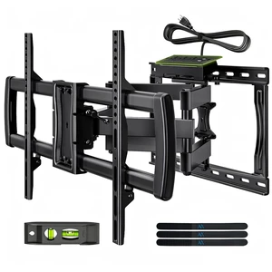 Full Motion TV Wall Mount Bracket with Power Outlet for Most 32-85 inch TV,TV Mount Dual Articulating Arms,Tilt/Swivel/Extension/Leveling,Fits 8 12 16" Studs,Max Vesa 600x400mm, Holds up to 132lbs Full Motion TV Wall Mount Bracket with Power Outlet for Most 32-85 inch TV,TV Mount Dual Articulating Arms,Tilt/Swivel/Extension/Leveling,Fits 8 12 16" Studs,Max Vesa 600x400mm, Holds up to 132lbs