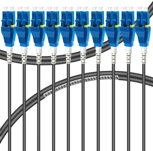 10-Pack - 1m Uniboot LC to LC Armored Fiber Patch Cable, Singlemode 9/125um Fiber Optic Cable Jumper Optical Patch Cord, Duplex, (OS1/OS2 Compatible), LSZH Black 10-Pack - 1m Uniboot LC to LC Armored Fiber Patch Cable, Singlemode 9/125um Fiber Optic Cable Jumper Optical Patch Cord, Duplex, (OS1/OS2 Compatible), LSZH Black