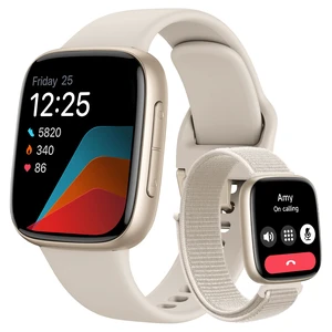 Smart Watch for Men/Women iPhone & Android, 1.85" AMOLED Screen Fitness Tracker with Bluetooth Call, 3ATM Waterproof 24/7 Heart Rate/Sleep/SpO2 Monitor, Pedometer, 120+ Sport Modes, White Smart Watch for Men/Women iPhone & Android, 1.85" AMOLED Screen Fitness Tracker with Bluetooth Call, 3ATM Waterproof 24/7 Heart Rate/Sleep/SpO2 Monitor, Pedometer, 120+ Sport Modes, White