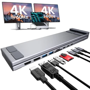 USB C Laptop Docking Station Stand Dual Monitor, Single 8K for Windows DP 1.4 or Dual 4K for Win and Mac, 9 in 1 USB C Hub with HDMI+DP, 2*USB 3.0, PD 100W, USB C 3.0, SD/TF, Universal Dock Station USB C Laptop Docking Station Stand Dual Monitor, Single 8K for Windows DP 1.4 or Dual 4K for Win and Mac, 9 in 1 USB C Hub with HDMI+DP, 2*USB 3.0, PD 100W, USB C 3.0, SD/TF, Universal Dock Station