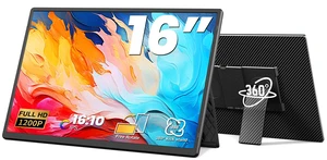 16.1" Portable Monitor, 1200P FHD Laptop Screen Extender, 360° Rotating Detachable Stand, Plug&Play Dual Monitor, Ultra-Thin Zero Frame Portable Screen for Laptop/PC/Mac/Windows/PS5 16.1" Portable Monitor, 1200P FHD Laptop Screen Extender, 360° Rotating Detachable Stand, Plug&Play Dual Monitor, Ultra-Thin Zero Frame Portable Screen for Laptop/PC/Mac/Windows/PS5