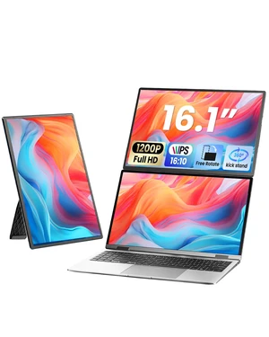 Laptop Screen Extender, 16.1" FHD 1200P Portable Monitor for Laptop with Magnetic Detachable Stand, 360° Rotatable Borderless Screen, Plug & Play, Compatible with Windows Mac Laptop Screen Extender, 16.1" FHD 1200P Portable Monitor for Laptop with Magnetic Detachable Stand, 360° Rotatable Borderless Screen, Plug & Play, Compatible with Windows Mac