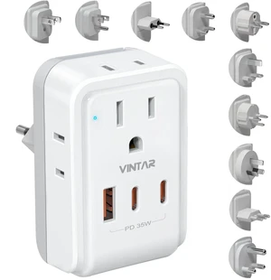 Universal Travel Adapter Kit, PD 35W International Power Adapter with 4 AC and 3 USB Ports(2 USB-C), Type A,B,C,D,E/F,G,H,I,L,M Detachable Attachments, Travel Adapter Worldwide for EU/UK/Africa Universal Travel Adapter Kit, PD 35W International Power Adapter with 4 AC and 3 USB Ports(2 USB-C), Type A,B,C,D,E/F,G,H,I,L,M Detachable Attachments, Travel Adapter Worldwide for EU/UK/Africa