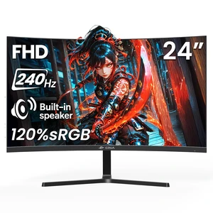 24 240Hz Gaming Monitor, Curved FHD 1920 x 1080P, Built-in Speakers, Support 120% sRGB, AMD FreeSync, Low Motion Blur, Wall Mount Installs Compatible, for Office and Games(HDMI 2.0&DP 1.4)Black 24 240Hz Gaming Monitor, Curved FHD 1920 x 1080P, Built-in Speakers, Support 120% sRGB, AMD FreeSync, Low Motion Blur, Wall Mount Installs Compatible, for Office and Games(HDMI 2.0&DP 1.4)Black