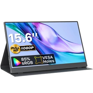 Portable Monitor 15.6 Inch 1080P FHD 85% sRGB Second Screen, USB-C HDMI HDR FreeSync Travel Monitor for Laptop MacBook PC PS5 Xbox, VESA Mountable, with Speakers, Cover Stand, Black Portable Monitor 15.6 Inch 1080P FHD 85% sRGB Second Screen, USB-C HDMI HDR FreeSync Travel Monitor for Laptop MacBook PC PS5 Xbox, VESA Mountable, with Speakers, Cover Stand, Black