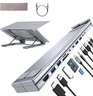 M92 Laptop Docking Station Stand, 11 in 1 USB C Hub HDMI 4K@60Hz, 3.5mm Audio, Portable Laptop Stand with USB Ports, USB C Multiport Adapter USBC Dock Station Dongle Holder for MacBook Pro/Air M92 Laptop Docking Station Stand, 11 in 1 USB C Hub HDMI 4K@60Hz, 3.5mm Audio, Portable Laptop Stand with USB Ports, USB C Multiport Adapter USBC Dock Station Dongle Holder for MacBook Pro/Air
