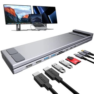 USB C Laptop Docking Station Stand, Dual Monitor 4K@60Hz, 9 in 1 USB C Hub with 2 HDMI, 2 USB 3.0, PD 100W, Universal Dock Station for MacBook Pro/Air/Dell/HP/Surface/Lenovo USB C Laptop Docking Station Stand, Dual Monitor 4K@60Hz, 9 in 1 USB C Hub with 2 HDMI, 2 USB 3.0, PD 100W, Universal Dock Station for MacBook Pro/Air/Dell/HP/Surface/Lenovo