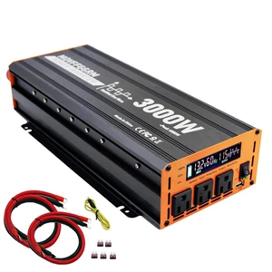 3000 Watt Power Inverter Converter, Car/Truck/RV 12V DC to 110V AC Converter, with LED Display, 3AC Outlets, USB Port 3000 Watt Power Inverter Converter, Car/Truck/RV 12V DC to 110V AC Converter, with LED Display, 3AC Outlets, USB Port