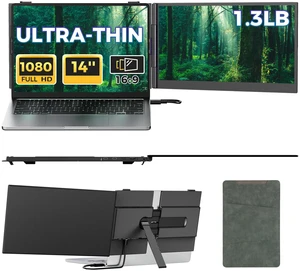 Laptop Screen Extender,14" FHD 1080P IPS Portable Monitor for Laptop,Ultra-Thin 0.17" & 1.3lbs Lightweight,Plug & Play Dual Screen for 13-17.3" Laptops,Compatible with Wins/Mac/Android/Switch/Chrome Laptop Screen Extender,14" FHD 1080P IPS Portable Monitor for Laptop,Ultra-Thin 0.17" & 1.3lbs Lightweight,Plug & Play Dual Screen for 13-17.3" Laptops,Compatible with Wins/Mac/Android/Switch/Chrome