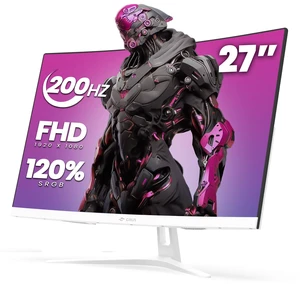 27" Curved Gaming Monitor, 165Hz/200Hz FHD 1920x1080 VA Display, 1800R Screen, 120% sRGB, AMD FreeSync, Blue Light Filter, HDMI & DP, White PC Monitor for Gaming, Streaming & Work 27" Curved Gaming Monitor, 165Hz/200Hz FHD 1920x1080 VA Display, 1800R Screen, 120% sRGB, AMD FreeSync, Blue Light Filter, HDMI & DP, White PC Monitor for Gaming, Streaming & Work