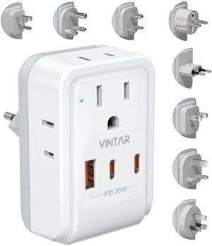 Universal Travel Adapter Kit, PD 35W International Power Adapter with 4 AC 3 USB Ports(2 USB C), Type A,B,C,D,E/F,G,I,M Swap Adapt Attachments, Travel Adapter Worldwide for Europe/Africa/AUS Universal Travel Adapter Kit, PD 35W International Power Adapter with 4 AC 3 USB Ports(2 USB C), Type A,B,C,D,E/F,G,I,M Swap Adapt Attachments, Travel Adapter Worldwide for Europe/Africa/AUS