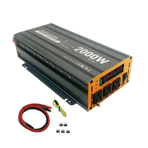 2000 Watt Power Inverter Converter, Car/Truck/RV 12V DC to 110V AC Converter, with LED Display, 3AC Outlets, USB Port 2000 Watt Power Inverter Converter, Car/Truck/RV 12V DC to 110V AC Converter, with LED Display, 3AC Outlets, USB Port