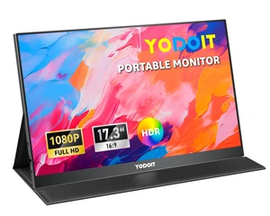 Portable Monitor for Laptop 1920×1080 17.3" FHD Screen IPS Display with USB Type C Port, Built-in Speakers and Smart Cover Compatible with PC, MacBook, Xbox (Black) Portable Monitor for Laptop 1920×1080 17.3" FHD Screen IPS Display with USB Type C Port, Built-in Speakers and Smart Cover Compatible with PC, MacBook, Xbox (Black)