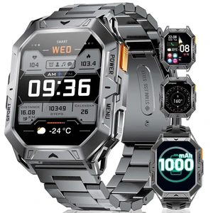 TX1 Military Smart Watch for Men, 1000mAh 80 Days Long Battery, 2.13'' AMOLED Smartwatch, 100+ Sport Mode/IP68 Waterproof Fitness Tracker, Rugged Smart Watch for Android iOS Compatible TX1 Military Smart Watch for Men, 1000mAh 80 Days Long Battery, 2.13'' AMOLED Smartwatch, 100+ Sport Mode/IP68 Waterproof Fitness Tracker, Rugged Smart Watch for Android iOS Compatible