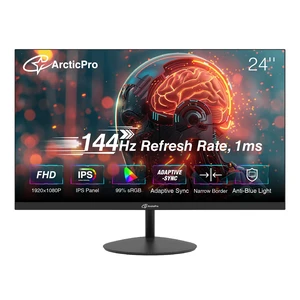 24inch Computer Monitor, FHD 1080p, 144Hz Office and Gaming Monitor, IPS, Adaptive Sync, 110% sRGB, 1ms, 3-Sided Frameless, Ultra Slim, VESA Mountable, Anti-Blue Light Design, HDMI, DP 24inch Computer Monitor, FHD 1080p, 144Hz Office and Gaming Monitor, IPS, Adaptive Sync, 110% sRGB, 1ms, 3-Sided Frameless, Ultra Slim, VESA Mountable, Anti-Blue Light Design, HDMI, DP