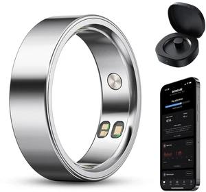 Smart Ring for Women/Men, Fitness Tracker Ring with Call & Alarm Vibration, Heart Rate, Blood Oxygen, Sleep Tracker, Women Cycle Prediction, 5ATM Waterproof, No App Fees (Silver, 11#) Smart Ring for Women/Men, Fitness Tracker Ring with Call & Alarm Vibration, Heart Rate, Blood Oxygen, Sleep Tracker, Women Cycle Prediction, 5ATM Waterproof, No App Fees (Silver, 11#)