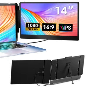 Laptop Screen Extender, 14" FHD 1080P IPS Dual Laptop Monitor Extender, Plug n Play Portable Travel Monitor for Laptops 13.3"-17" with HDMI/USB-A/Type-C, Compatible with Windows Mac Chrome Android Laptop Screen Extender, 14" FHD 1080P IPS Dual Laptop Monitor Extender, Plug n Play Portable Travel Monitor for Laptops 13.3"-17" with HDMI/USB-A/Type-C, Compatible with Windows Mac Chrome Android