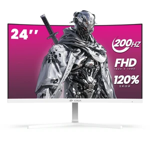 24" Curved Gaming Monitor, 165Hz/200Hz Computer Monitor, FHD 1920x1080, 120% sRGB, AMD FreeSync, Blue Light Filter, for Gaming & Office, Wall Mountable- White 24" Curved Gaming Monitor, 165Hz/200Hz Computer Monitor, FHD 1920x1080, 120% sRGB, AMD FreeSync, Blue Light Filter, for Gaming & Office, Wall Mountable- White