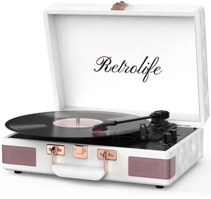 Record Player 3 Speed Bluetooth Portable Suitcase Vinyl Player with Built-in Speakers Turntable Enhanced Audio Sound PU Leather Vintage Turntable Record Player 3 Speed Bluetooth Portable Suitcase Vinyl Player with Built-in Speakers Turntable Enhanced Audio Sound PU Leather Vintage Turntable