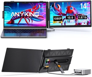 Laptop Screen Extender, 14 FHD 1080P Portable Monitor for Laptop with 100% sRGB, Dual Screen Extender for Laptop 1317.3, Plug & Play External Monitor, Business Travel & Home Office Laptop Screen Extender, 14 FHD 1080P Portable Monitor for Laptop with 100% sRGB, Dual Screen Extender for Laptop 1317.3, Plug & Play External Monitor, Business Travel & Home Office