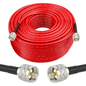 RG8X Coaxial Cable 200ft,CB Coax Cable,UHF PL259 Male to Male Low Loss CB Antenna Cable 50 Ohm for HAM Radio,Antenna Analyzer,Dummy Load,SWR Meter,Red RG8X Coaxial Cable 200ft,CB Coax Cable,UHF PL259 Male to Male Low Loss CB Antenna Cable 50 Ohm for HAM Radio,Antenna Analyzer,Dummy Load,SWR Meter,Red