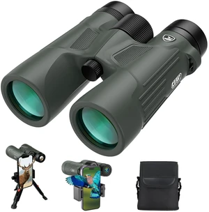 10X42 HD Binoculars for Adults with Phone Adapter, High Power Binoculars with BAK4 Prism and FMC Lens, Waterproof Binocular for Bird Watching Hunting Traveling Outdoor Sports 10X42 HD Binoculars for Adults with Phone Adapter, High Power Binoculars with BAK4 Prism and FMC Lens, Waterproof Binocular for Bird Watching Hunting Traveling Outdoor Sports