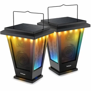 Bluetooth Speakers Waterproof, Solar Powered 2 Packs True Wireless Stereo Sound 20W Auto Dual Pairing Indoor Outdoor Speakers with 20 Piece Sound Responsive Colored LED Lights, Richer Bass Bluetooth Speakers Waterproof, Solar Powered 2 Packs True Wireless Stereo Sound 20W Auto Dual Pairing Indoor Outdoor Speakers with 20 Piece Sound Responsive Colored LED Lights, Richer Bass
