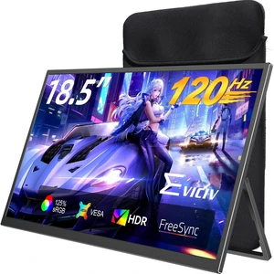 Portable Monitor 18.5 | 120HZ 1ms Gaming Monitor | 125% sRGB | FreeSync, HDR | 350Nits | USB-C & MINI HDMI | VESA & Stand | Large Travel External Second Screen for Laptop, Computer, Game Consoles Portable Monitor 18.5 | 120HZ 1ms Gaming Monitor | 125% sRGB | FreeSync, HDR | 350Nits | USB-C & MINI HDMI | VESA & Stand | Large Travel External Second Screen for Laptop, Computer, Game Consoles