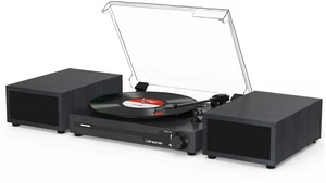 Vinyl Record Player with Speakers,Bluetooth Portable Turntable for Vinyl Records,Phonograph LP Player with 3 Speed USB RCA in Vintage Black Vinyl Record Player with Speakers,Bluetooth Portable Turntable for Vinyl Records,Phonograph LP Player with 3 Speed USB RCA in Vintage Black